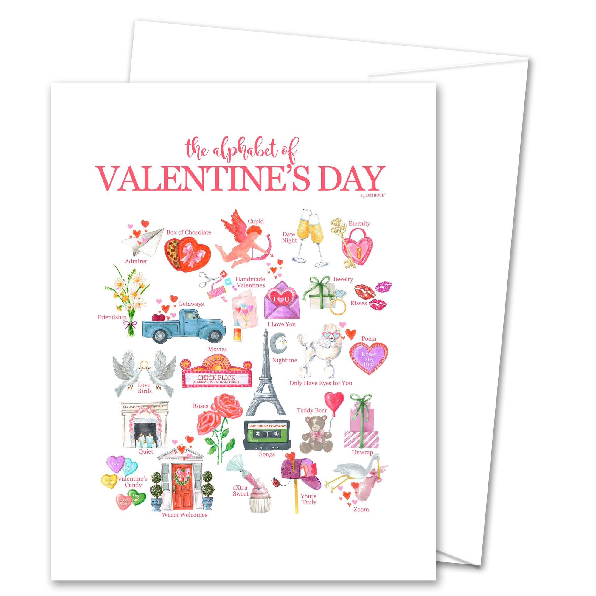 Valentines Alphabet Greeting Card (blank inside)