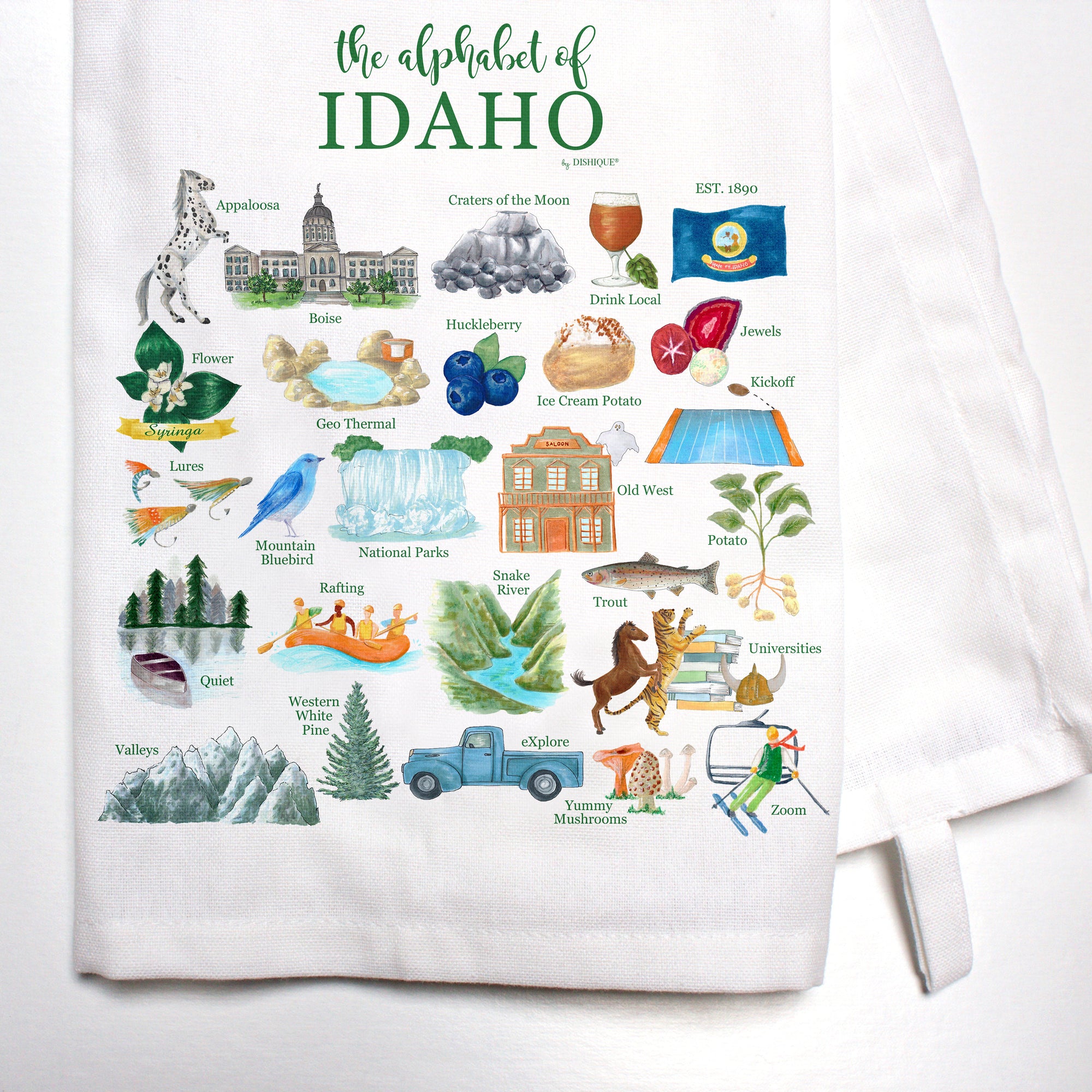 Idaho Alphabet Bar Towel