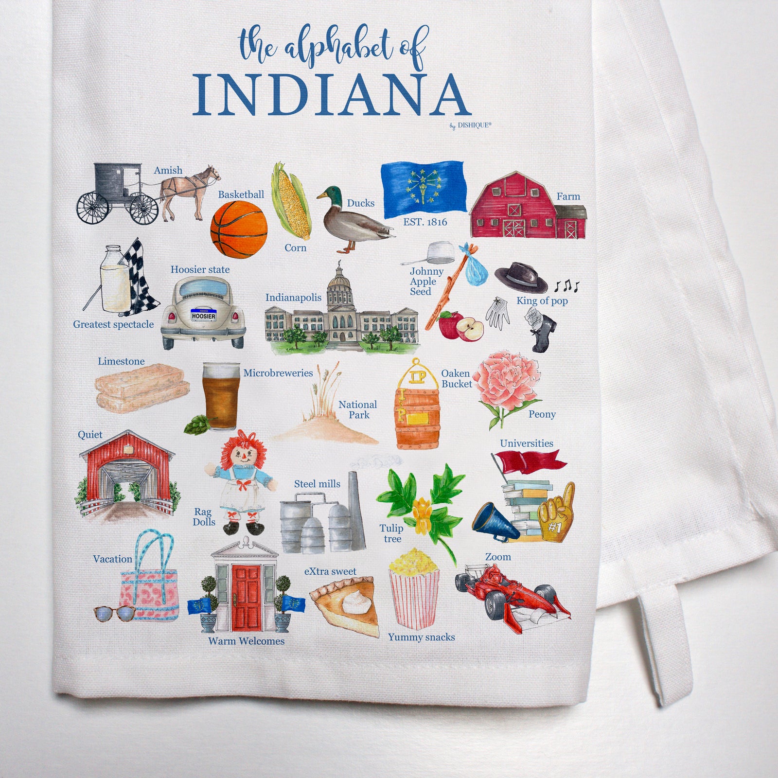 Indiana Alphabet Bar Towel