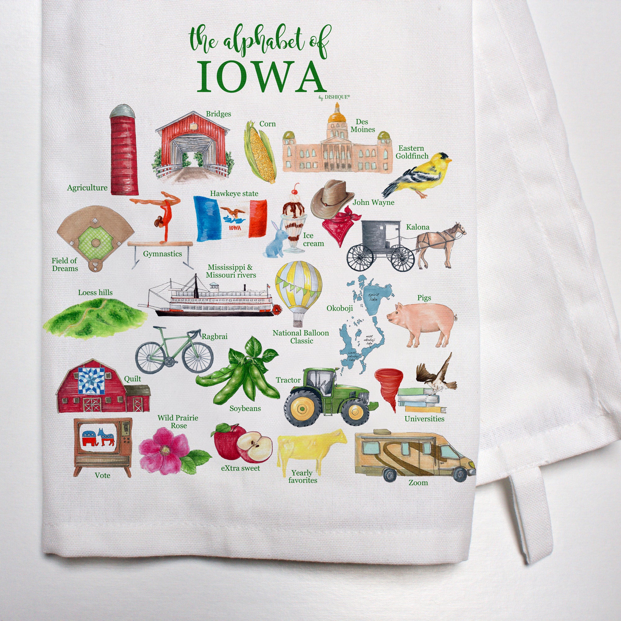 Iowa Alphabet Bar Towel