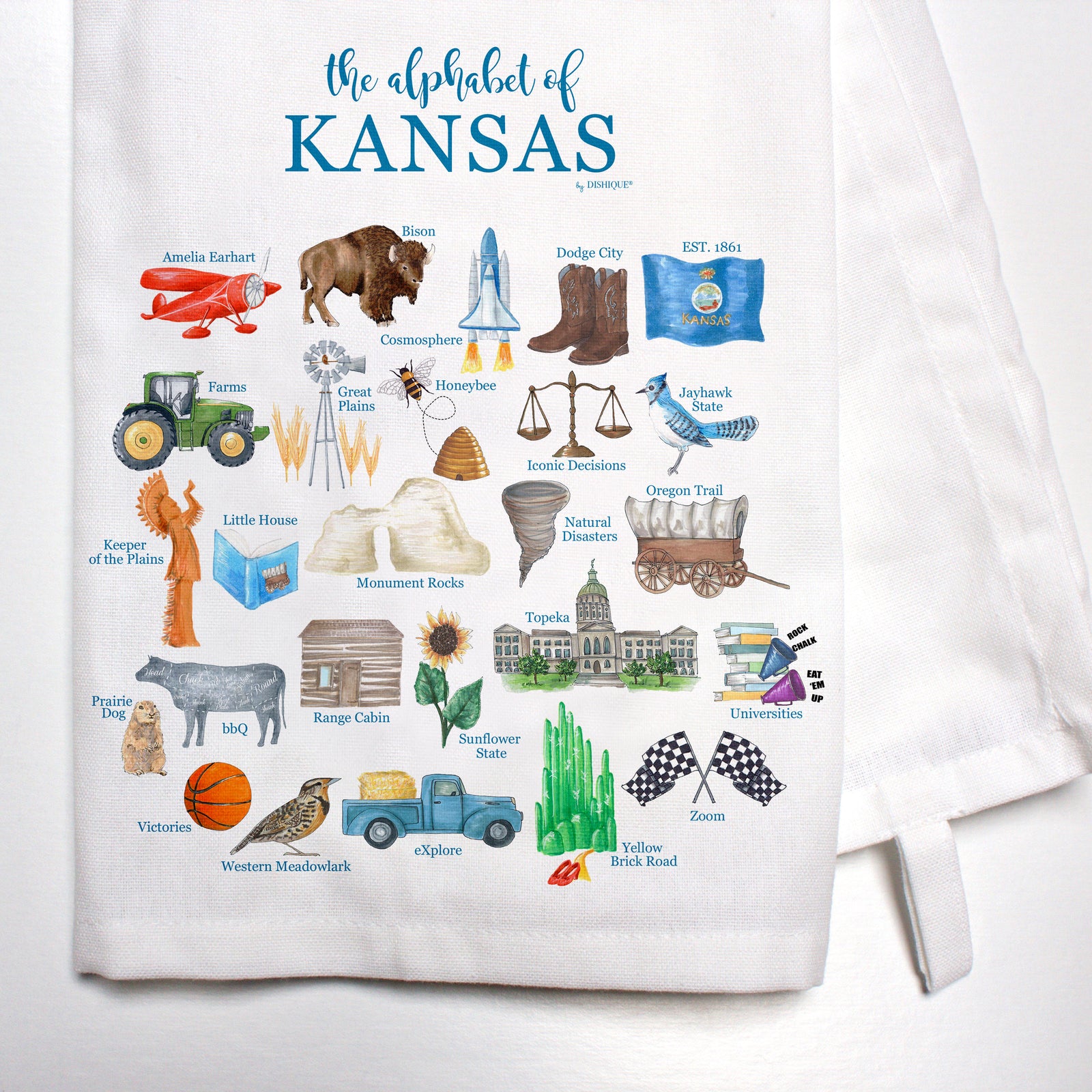 Kansas Alphabet Bar Towel