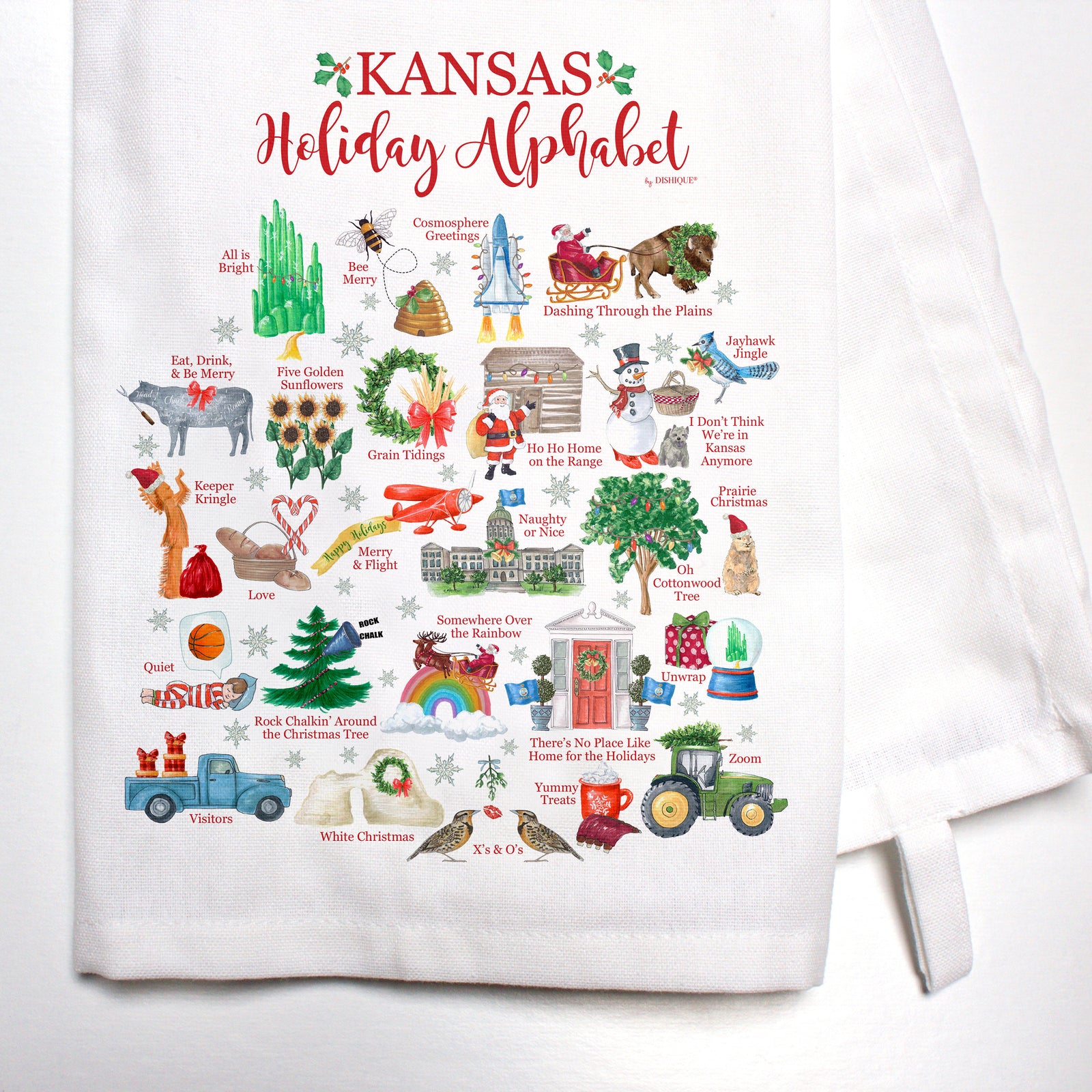 Kansas Holiday Alphabet Bar Towel