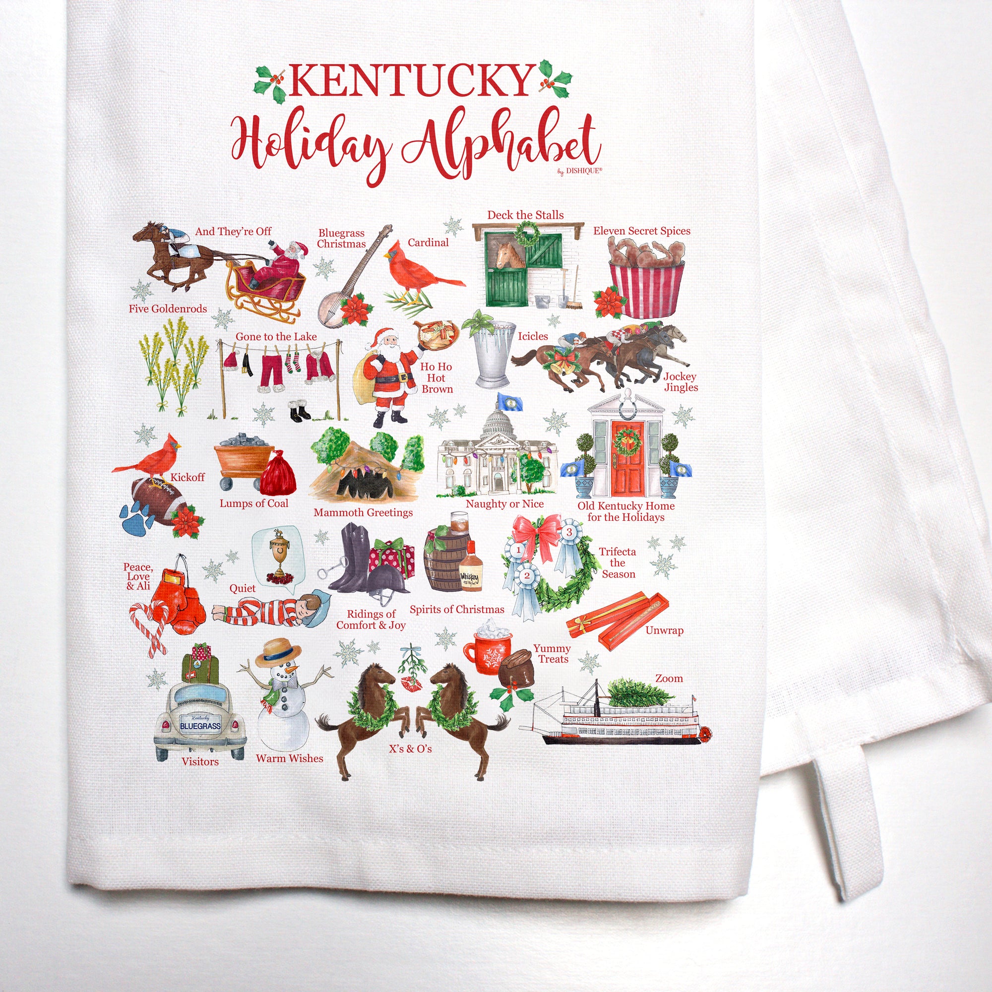 Kentucky Holiday Alphabet Bar Towel