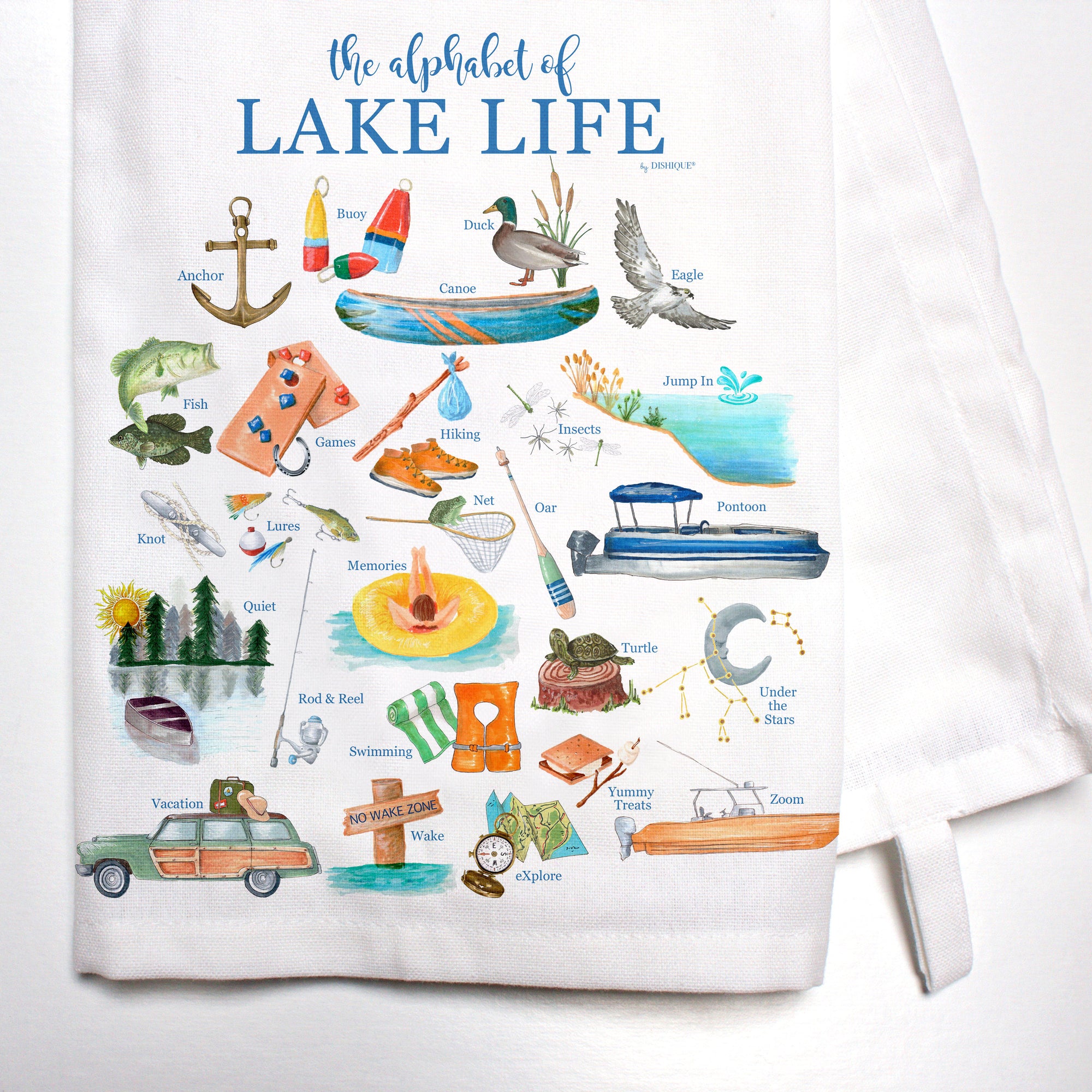 Lake Life Alphabet Bar Towel