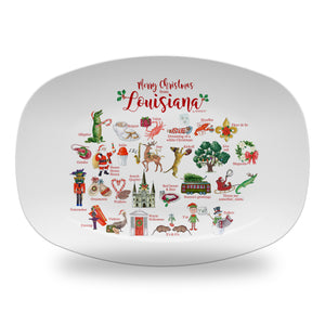 Merry Christmas from Louisiana Alphabet 14" ThermoSaf Polymer Platter
