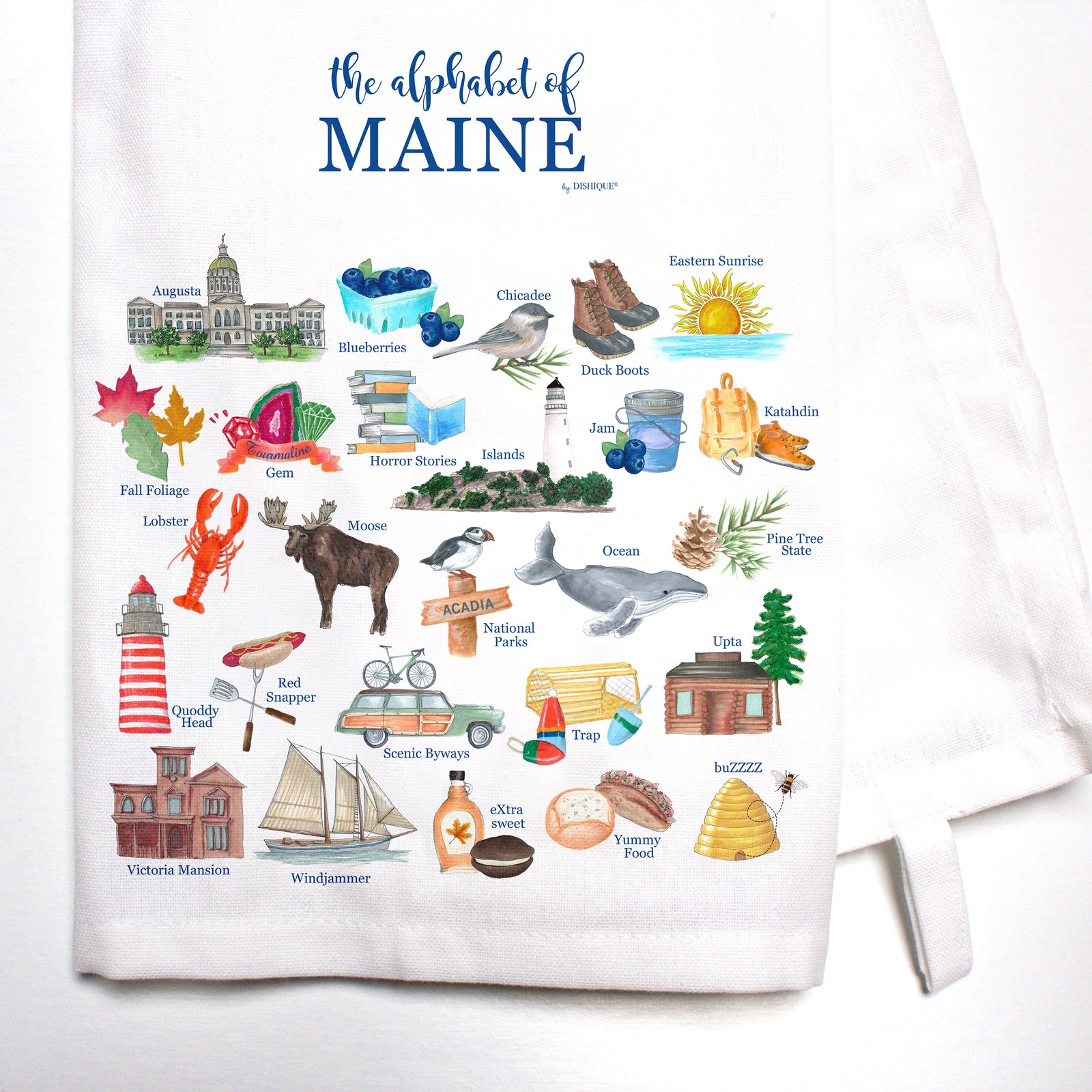 Maine Alphabet Bar Towel