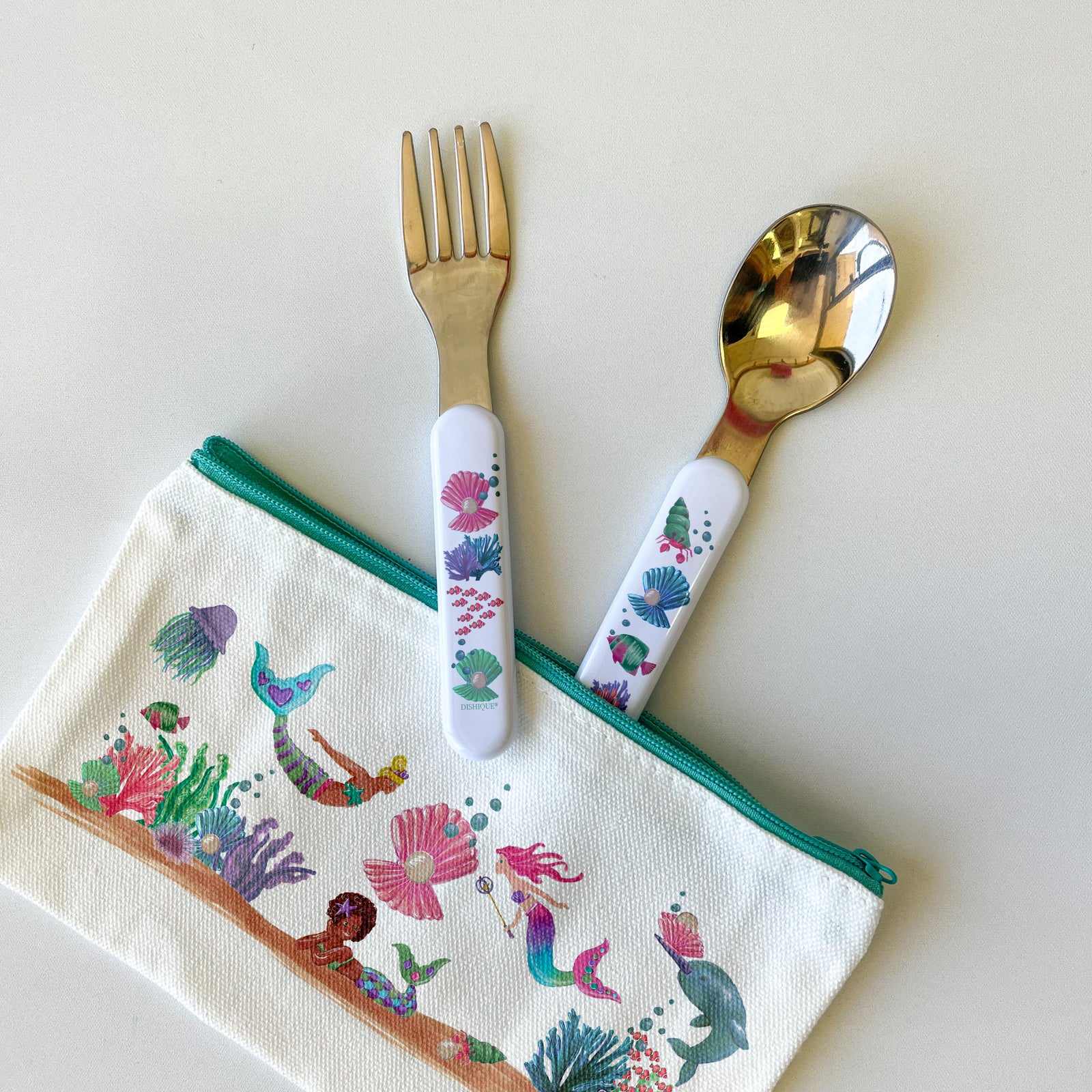 Mermaid Theme - Kids Cutlery Fork and Spoon Set