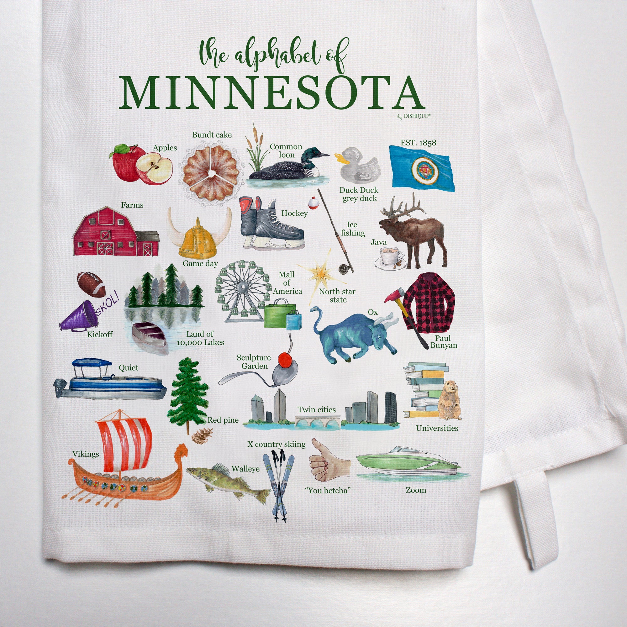 Minnesota Alphabet Bar Towel