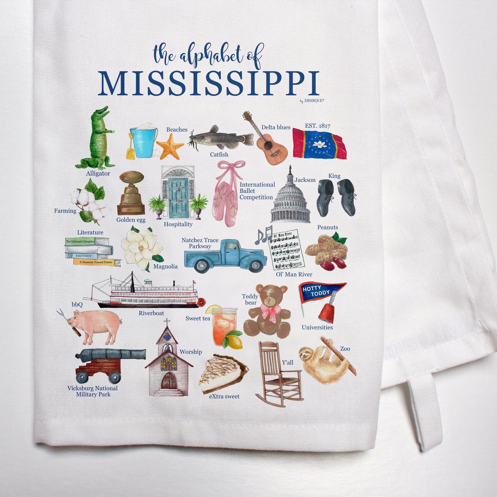 Mississippi Alphabet Bar Towel