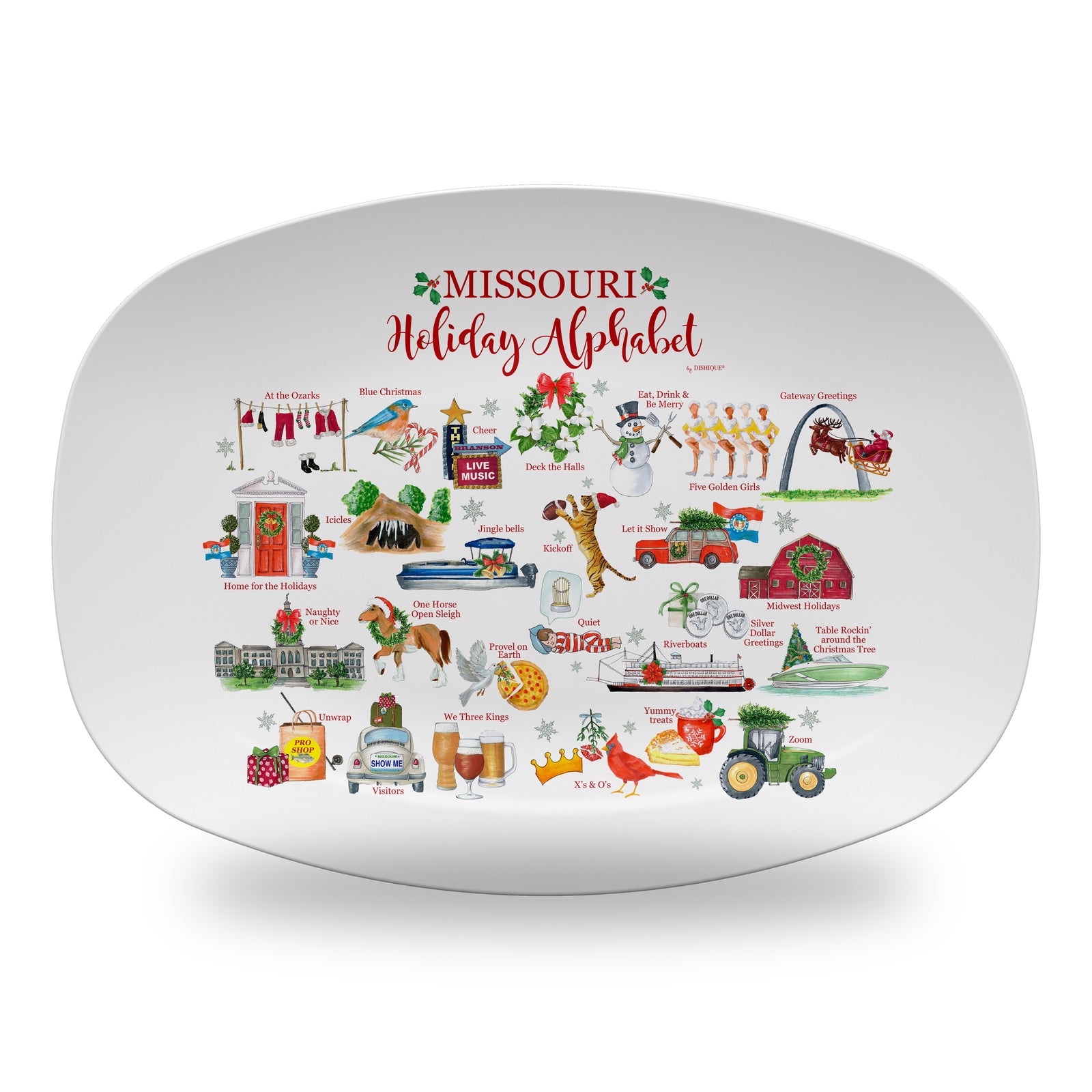 Missouri Holiday Alphabet 14" DecoWare Polymer Platter