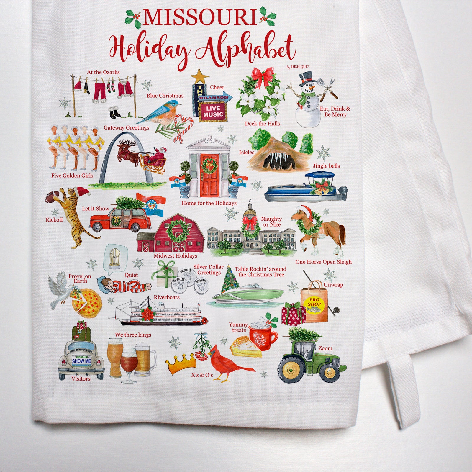 Missouri Holiday Alphabet Bar Towel