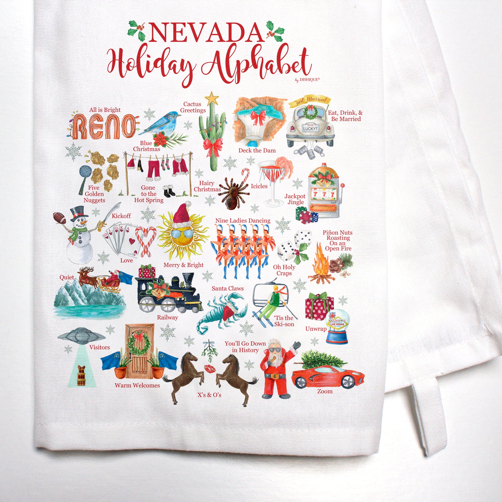 Nevada Holiday Alphabet Bar Towel