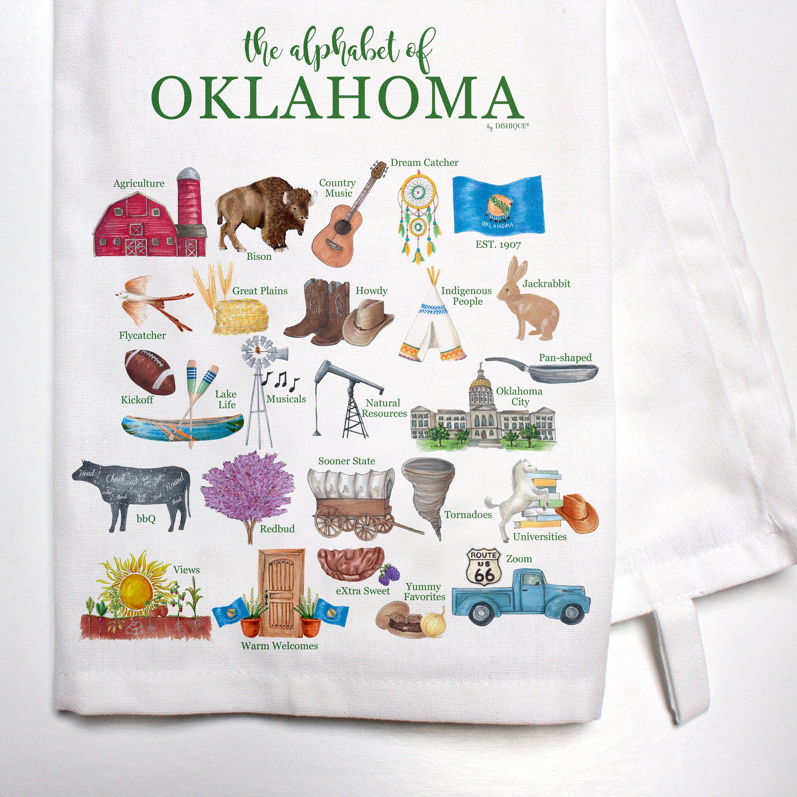 Oklahoma Alphabet Bar Towel