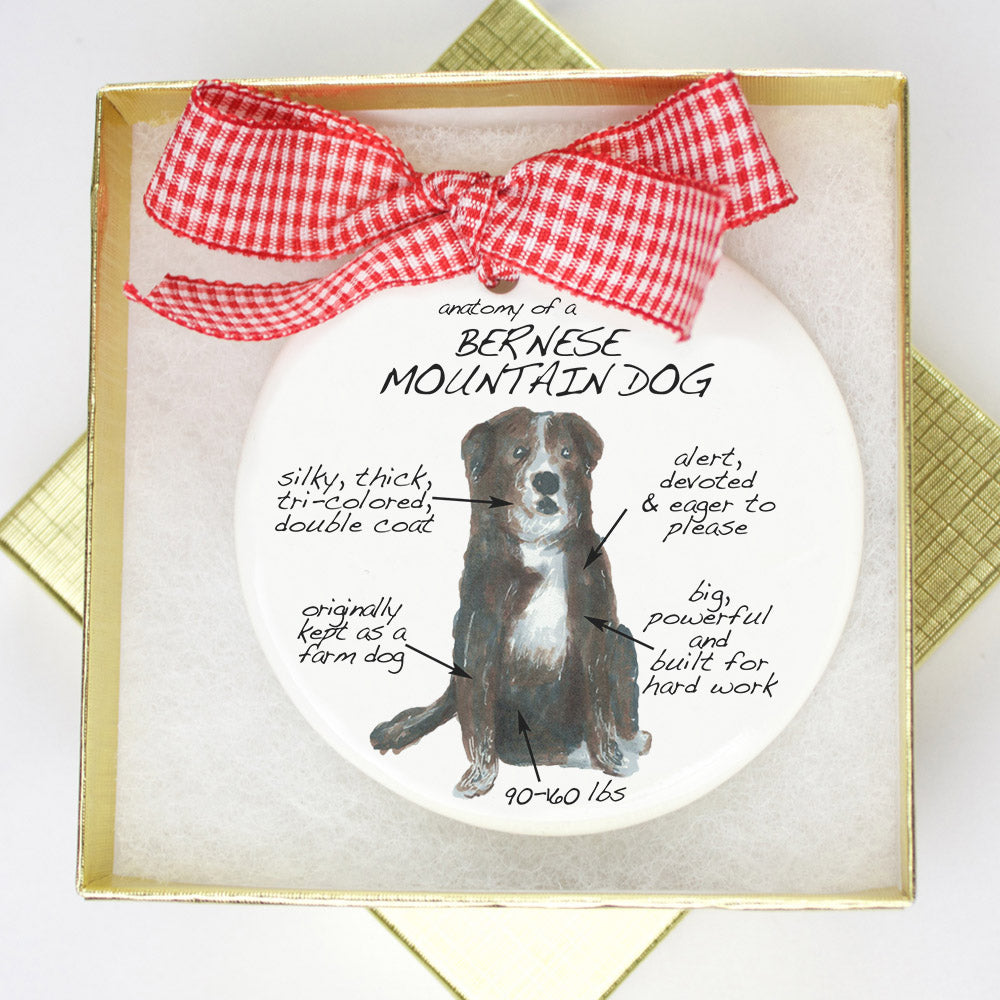 Bernese Mountain Dog Holiday Ornament - Dog Breed Gifts