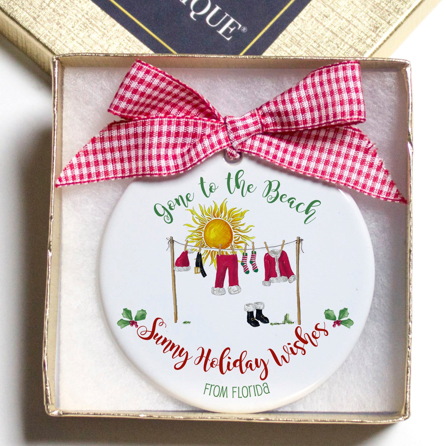 Florida Gone to the Beach Christmas Ornament