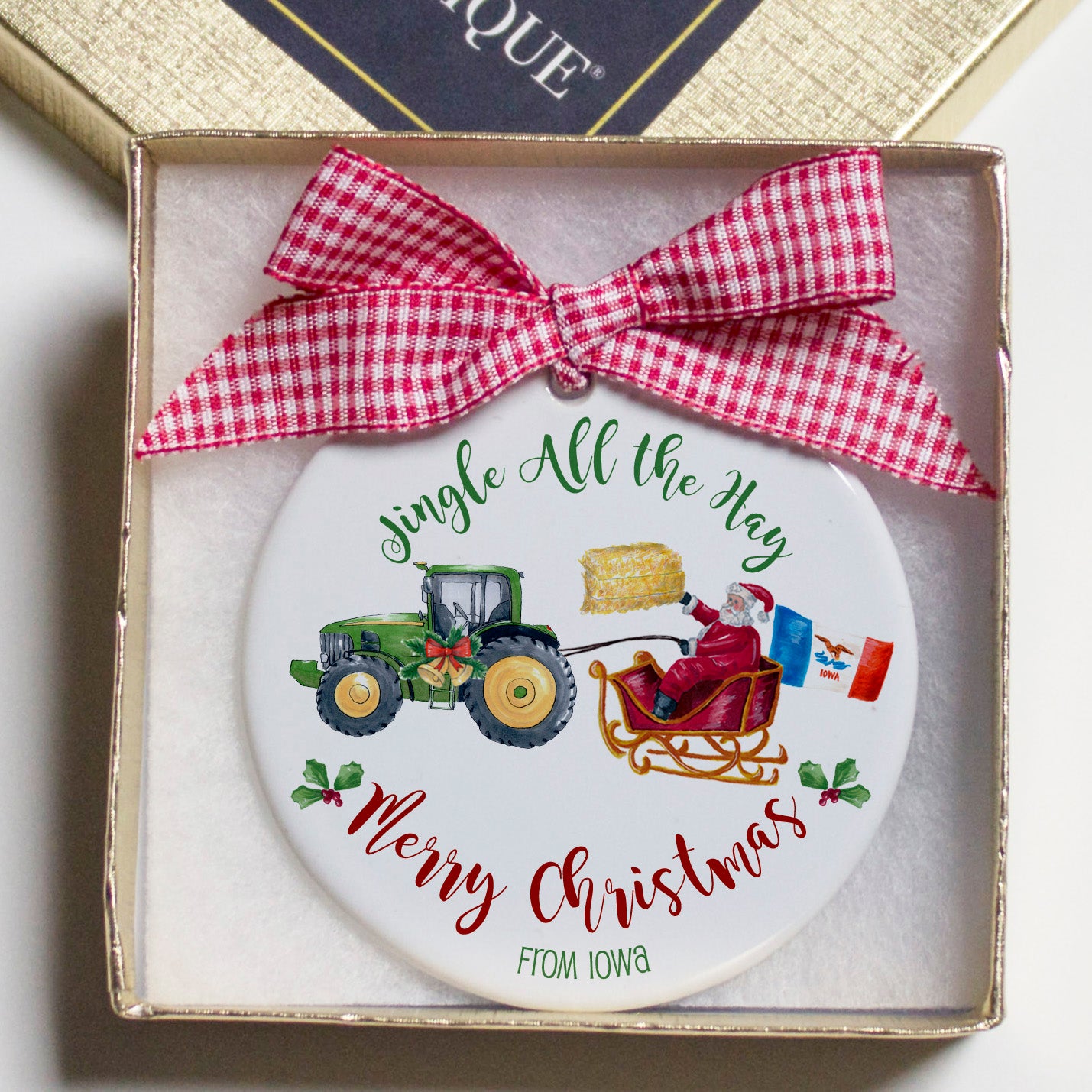Iowa Jingle All the Hay Christmas Ornament