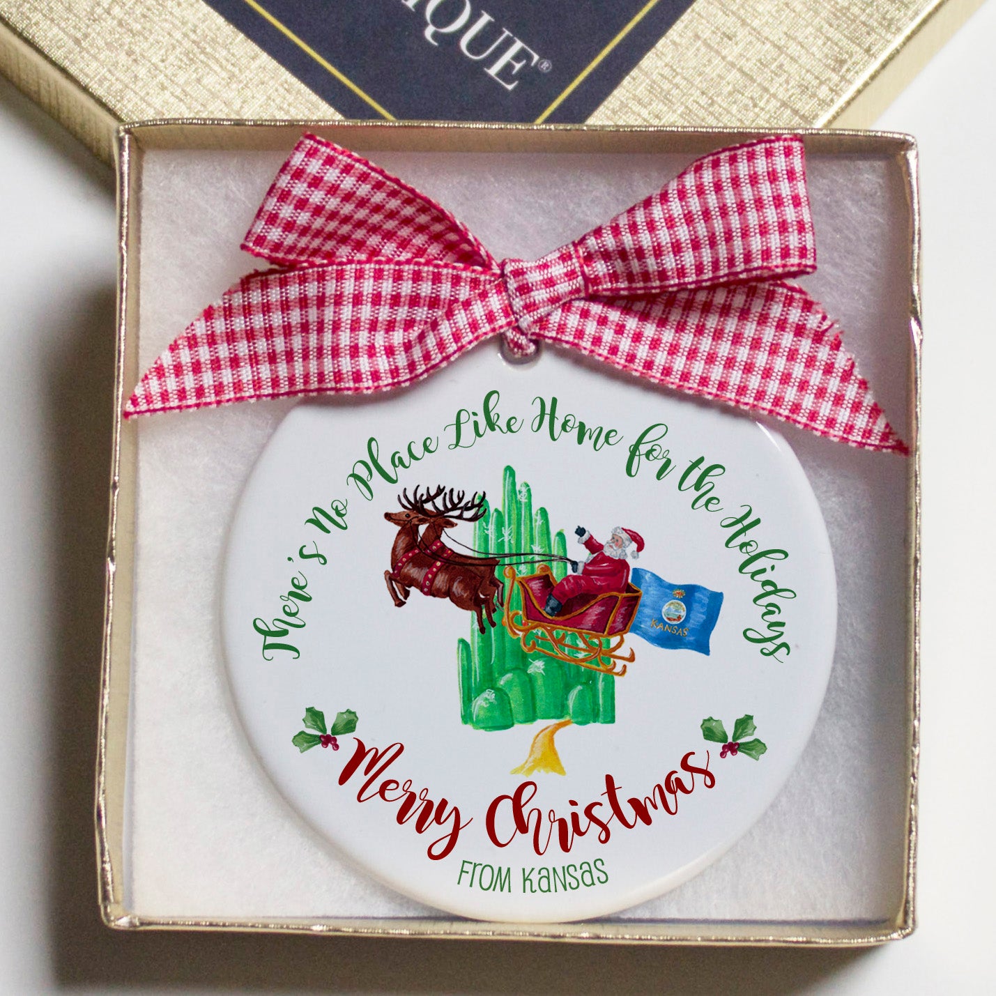 Kansas There's No Place Like Home for the Holidays Christmas Ornament