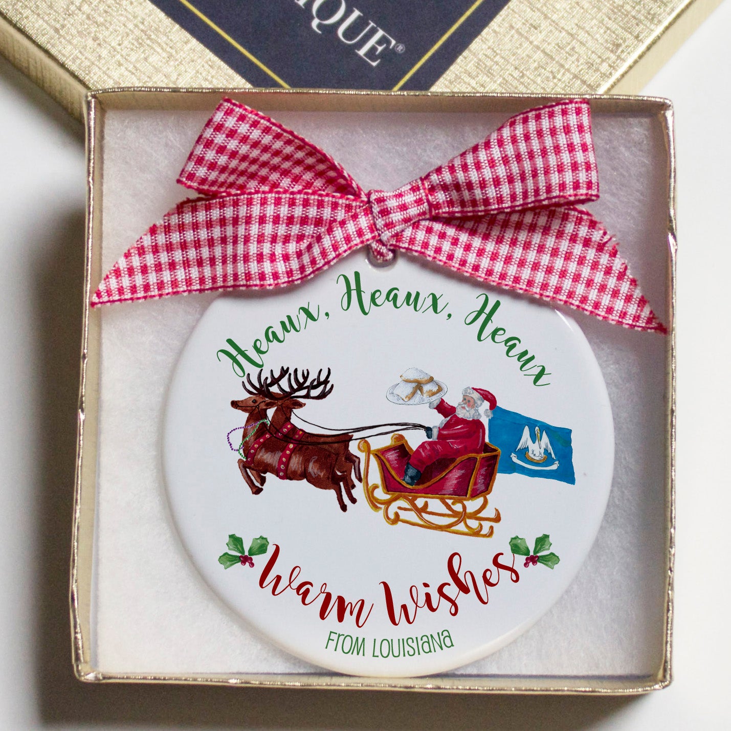 Louisiana Heaux Heaux Heaux Christmas Ornament