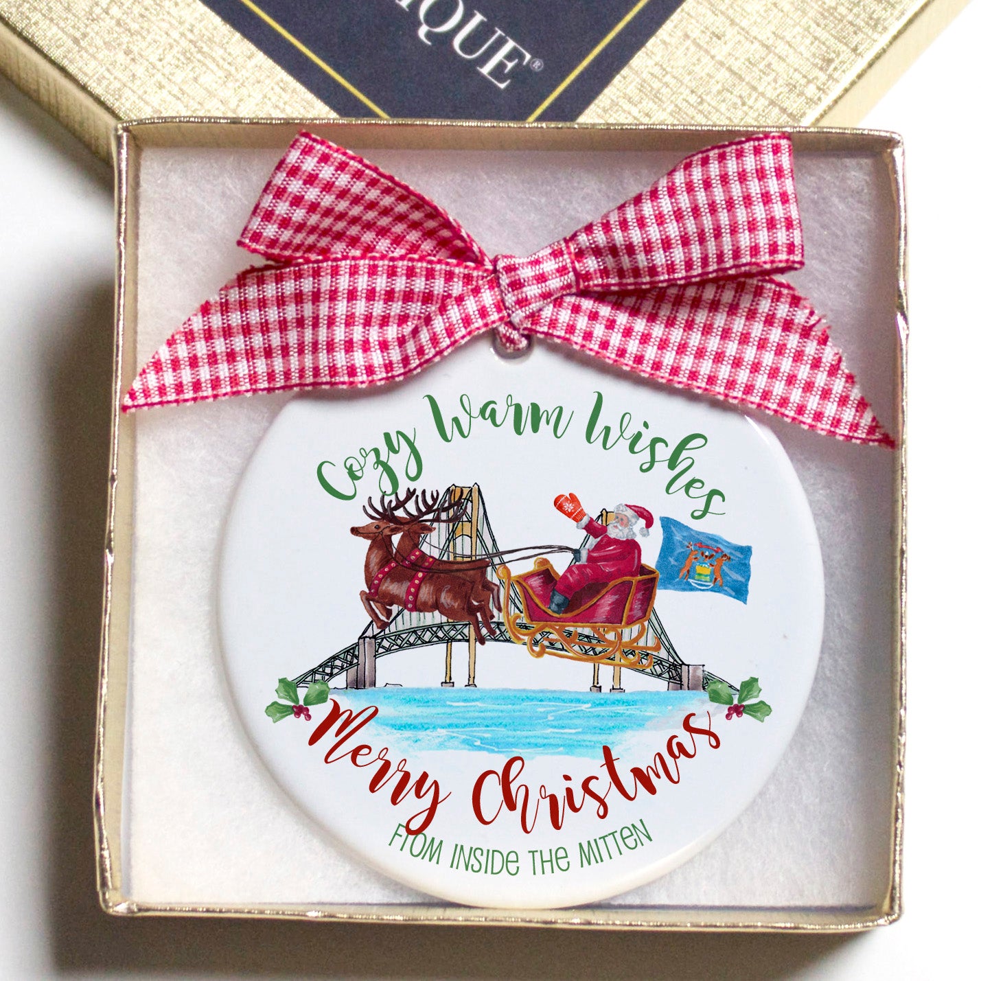 Michigan Warm Wishes Christmas Ornament