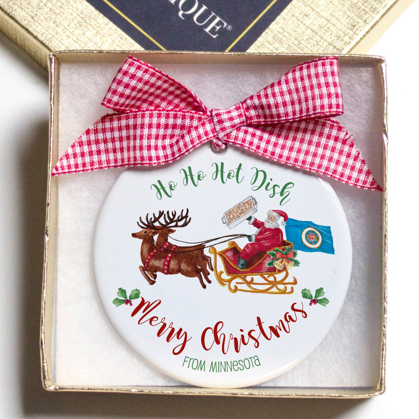 Minnesota Ho Ho Hot Dish Christmas Ornament