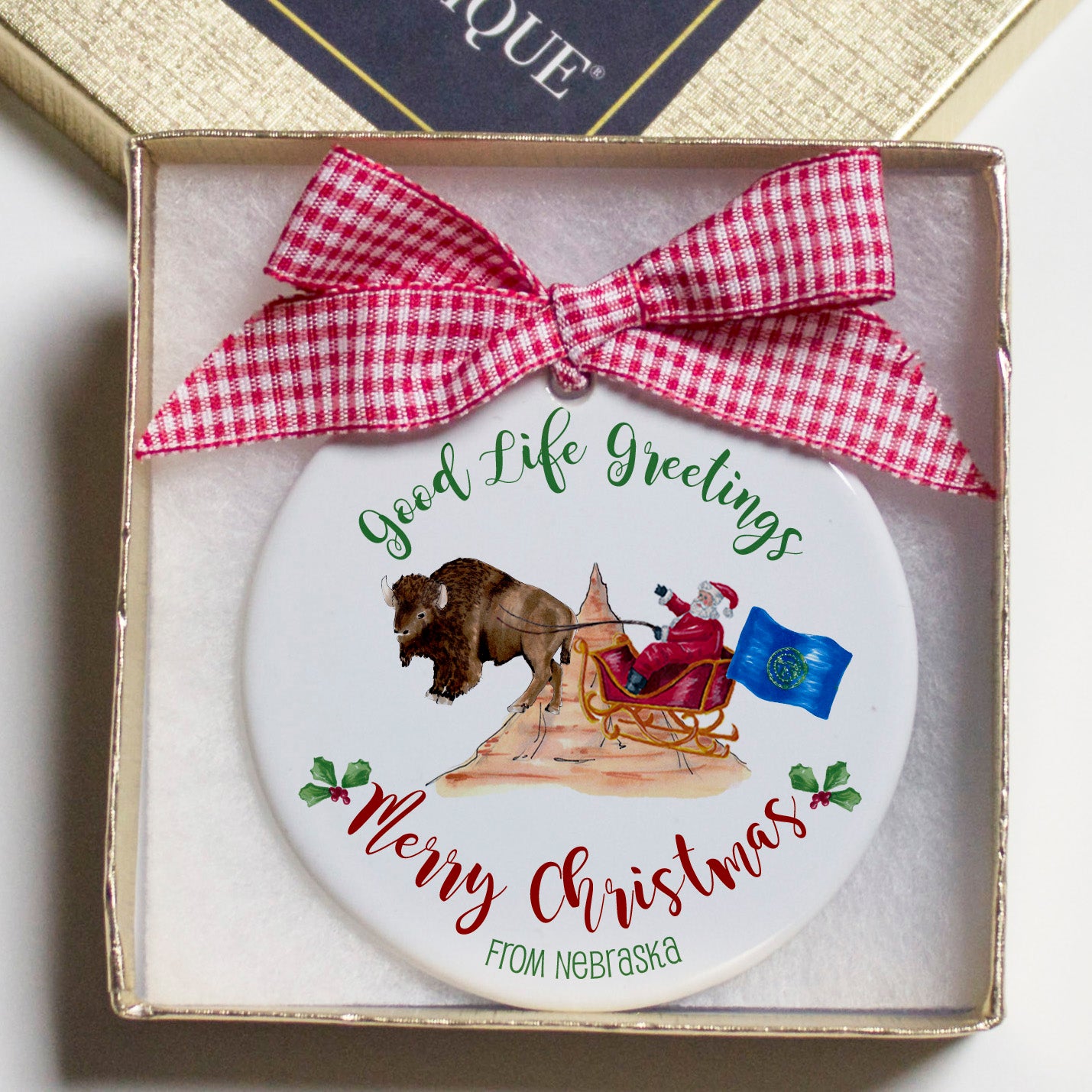 Nebraska Good Life Greetings Christmas Ornament