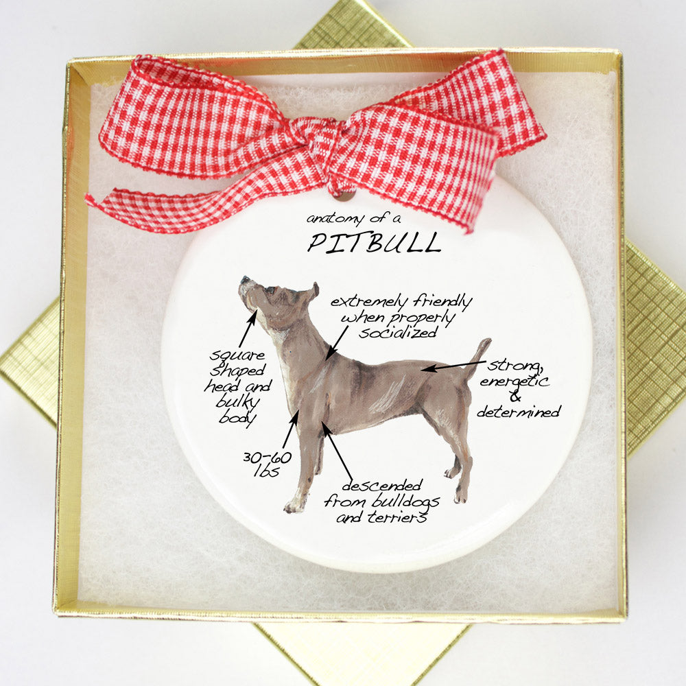 Pitbull Holiday Ornament - Dog Breed Gifts
