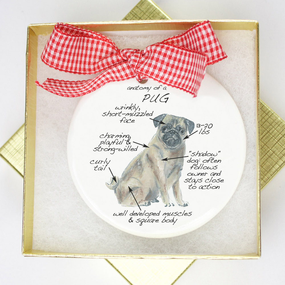 Pug Holiday Ornament - Dog Breed Gifts
