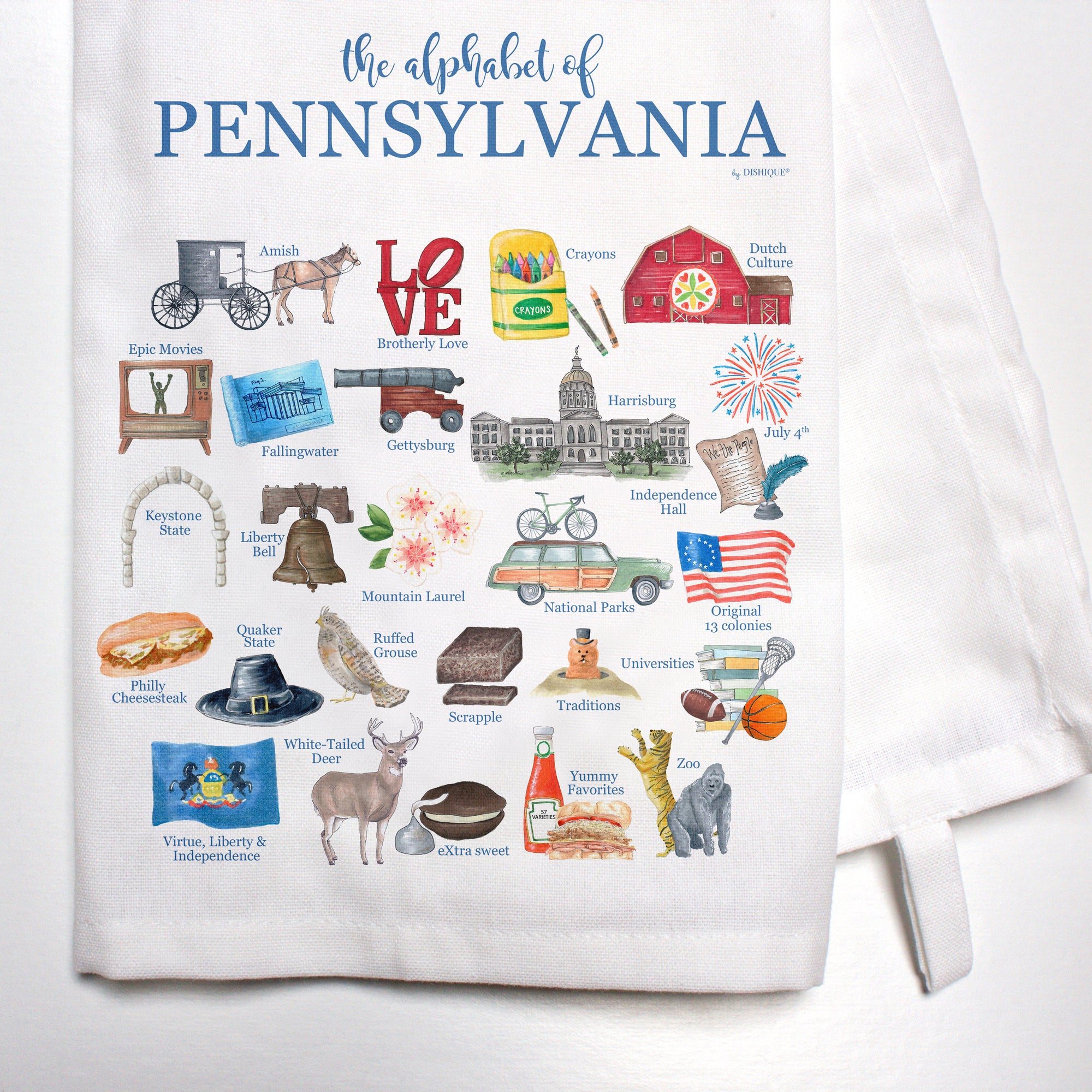 Pennsylvania Alphabet Bar Towel