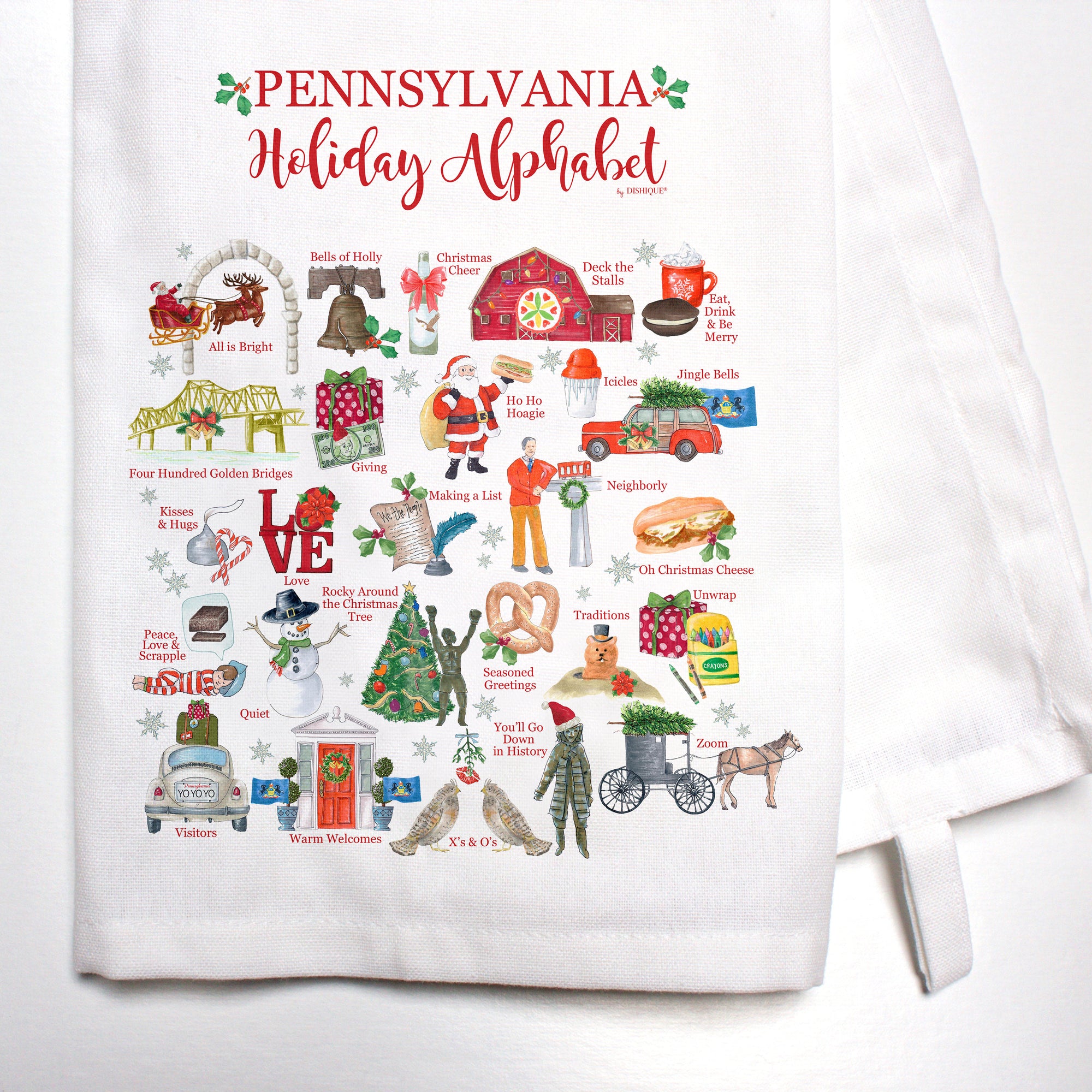 Pennsylvania Holiday Alphabet Bar Towel