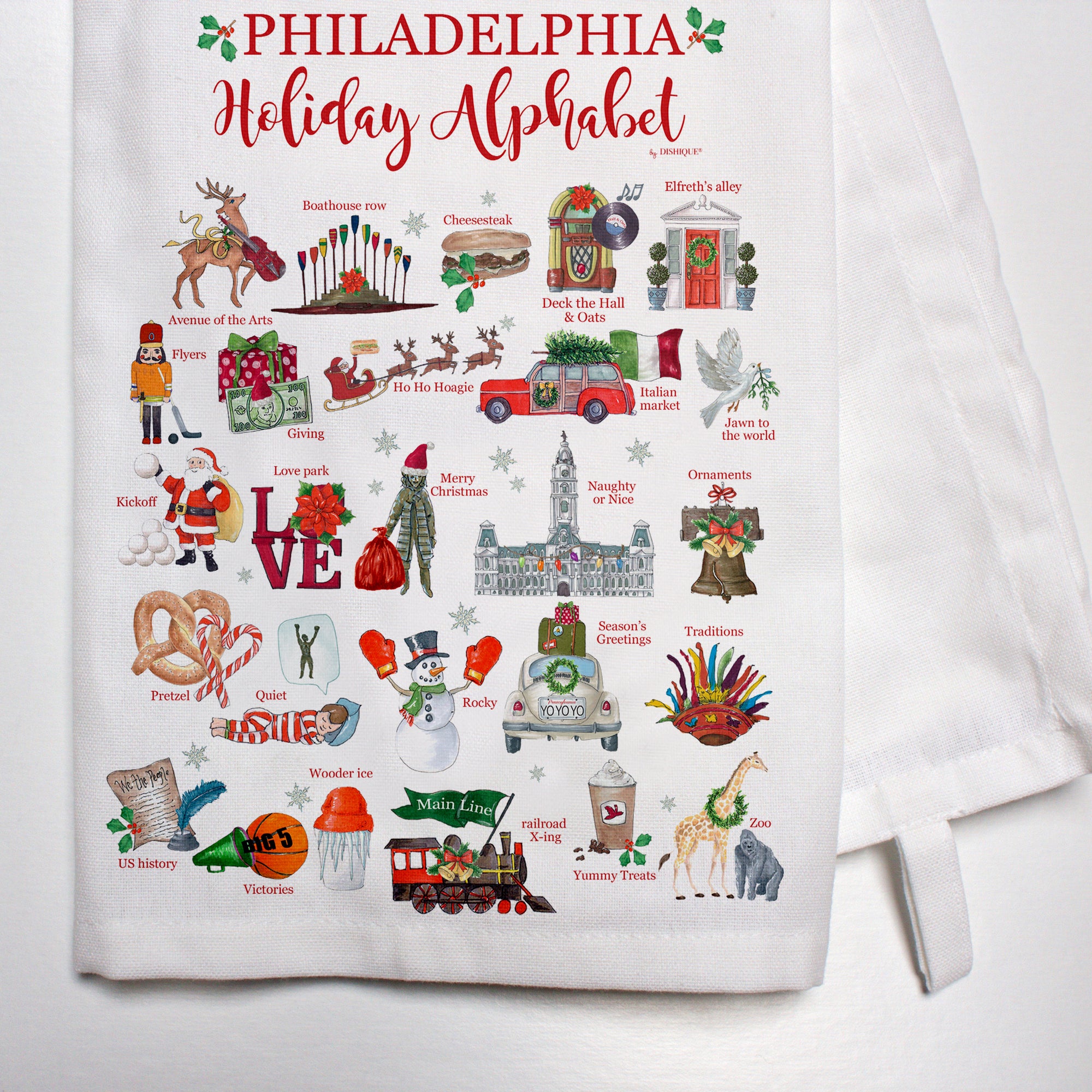 Philadelphia  Holiday Alphabet Bar Towel