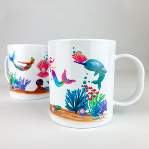 Mermaid Colors & Shapes 11 oz. Plastic Mug