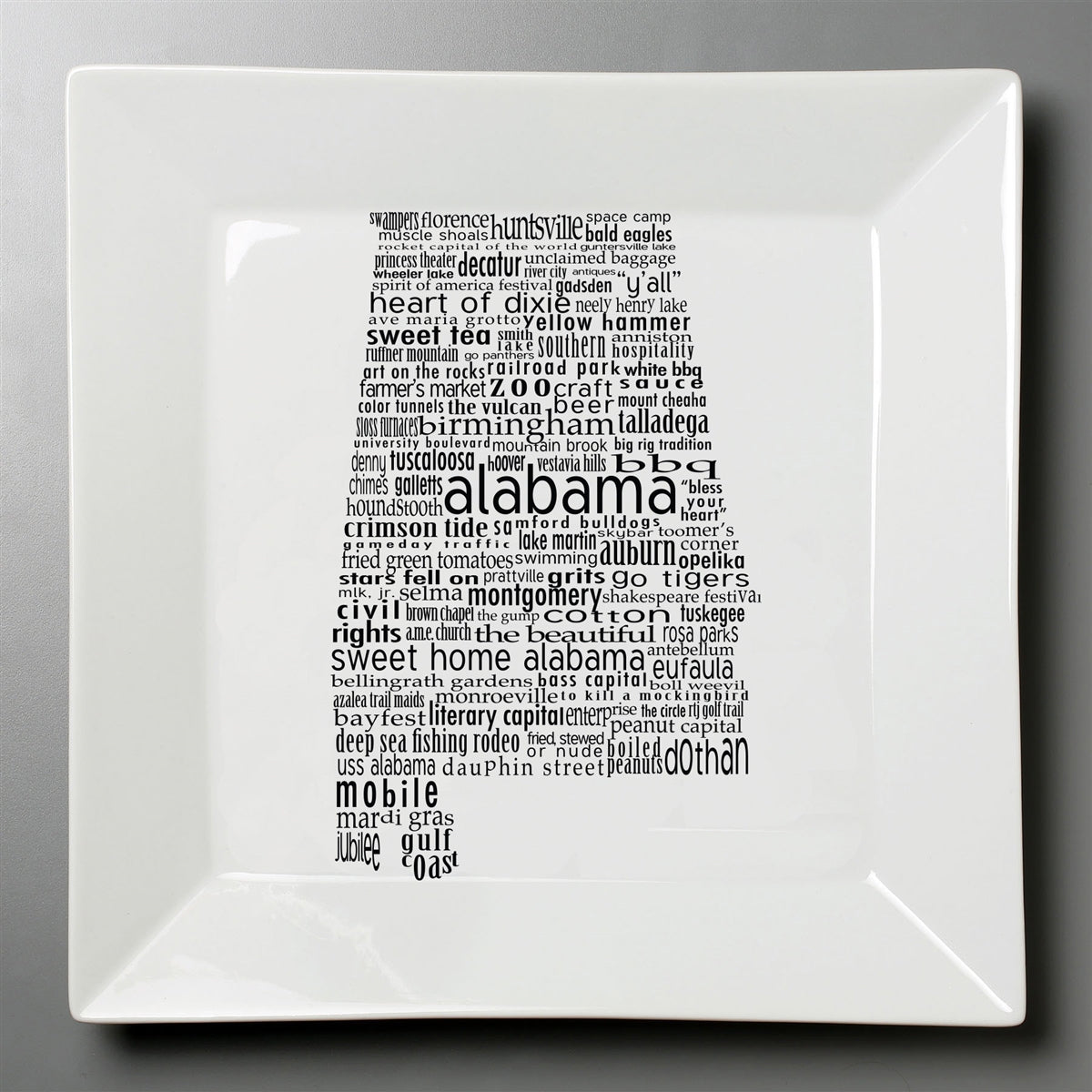 Alabama Dish - Large Square Plate