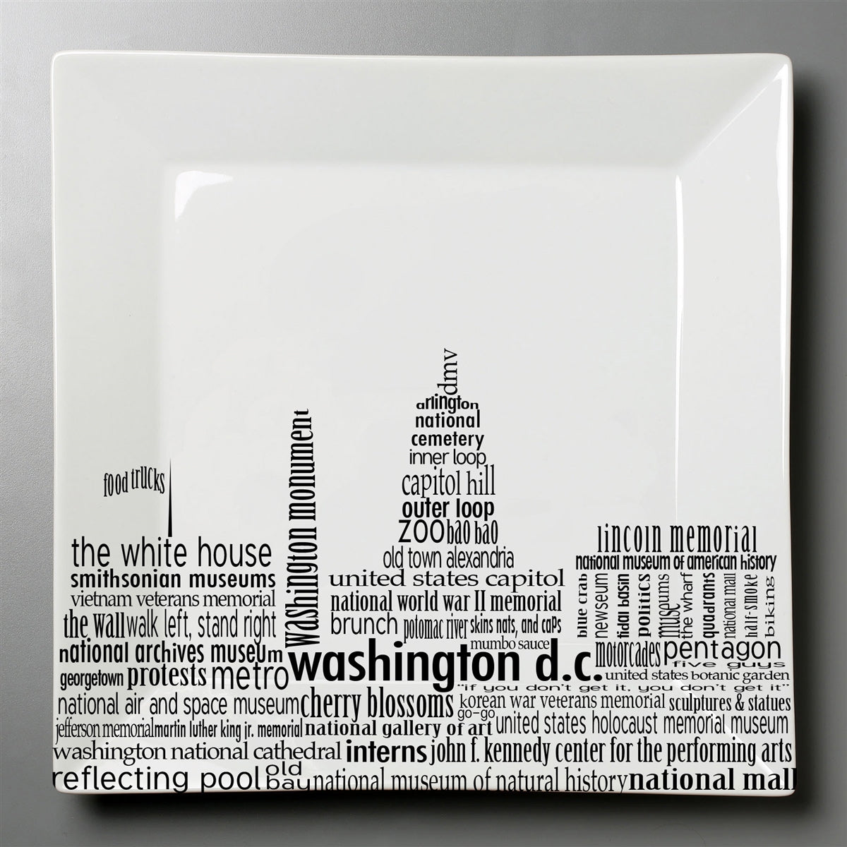 Washington DC Dish - Large Square Plate