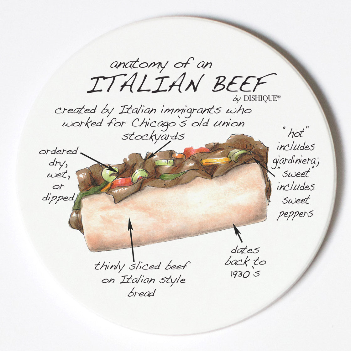 Individual Coasters - Food & Drinks - Italian Beef