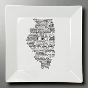 State Silhouettes - Various States - Large Square Plate - Dishique Lab Flawed