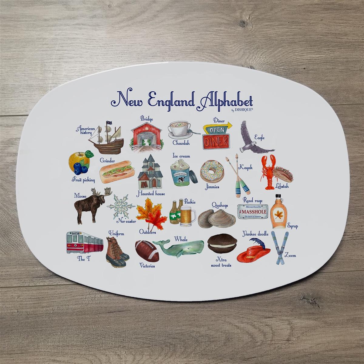 New England Alphabet 14" DecoWare Polymer Platter