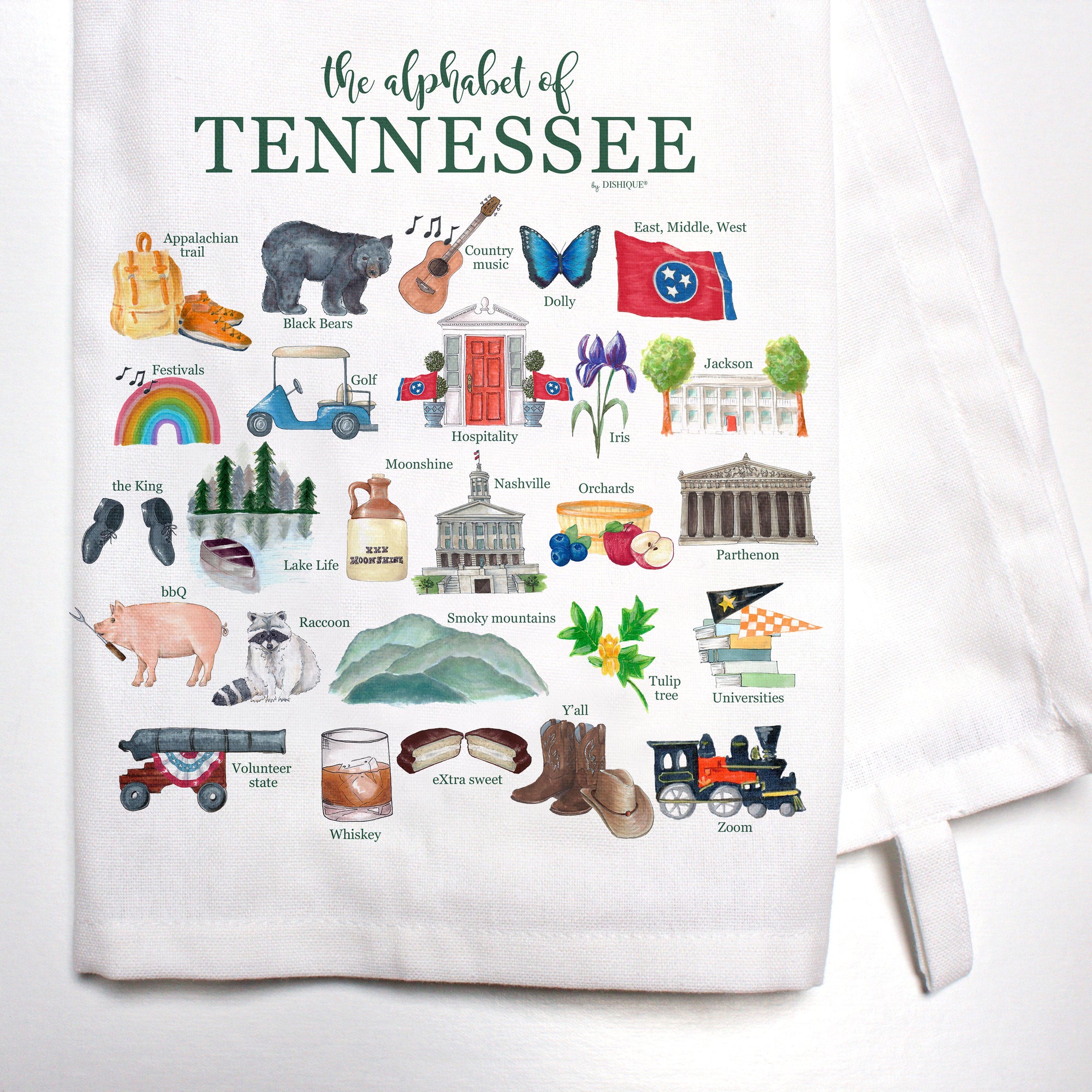 Tennessee Alphabet Bar Towel