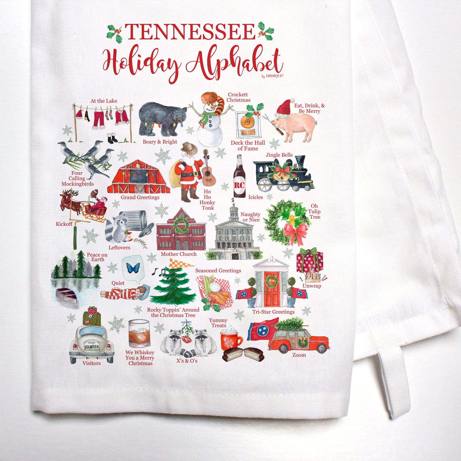 Tennessee Holiday Alphabet Bar Towel