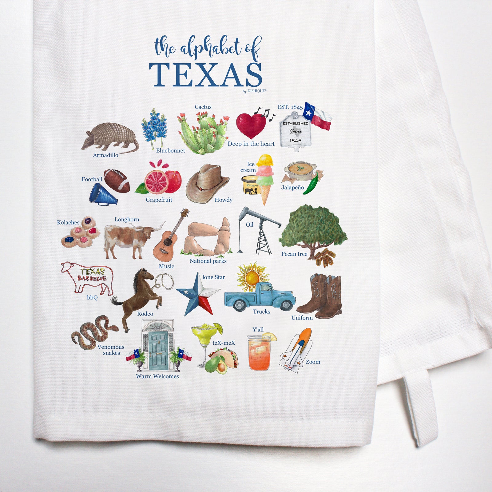Texas Alphabet Bar Towel