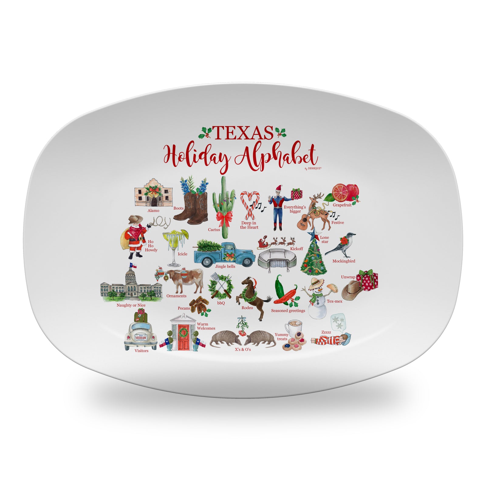 Texas Holiday  Alphabet 14" DecoWare Polymer Platter