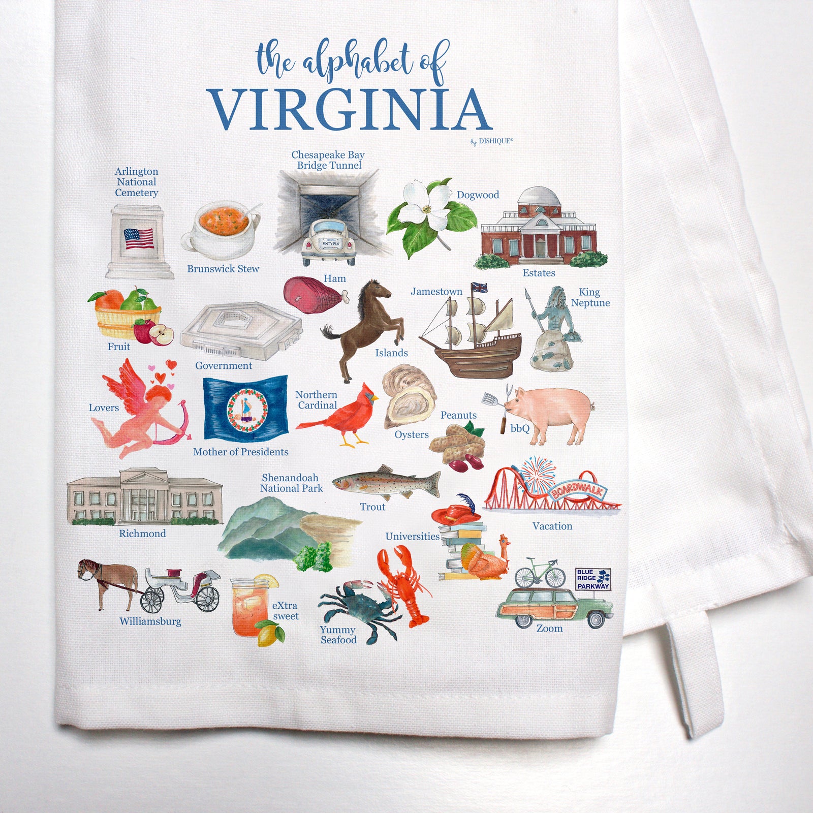 Virginia Alphabet Bar Towel
