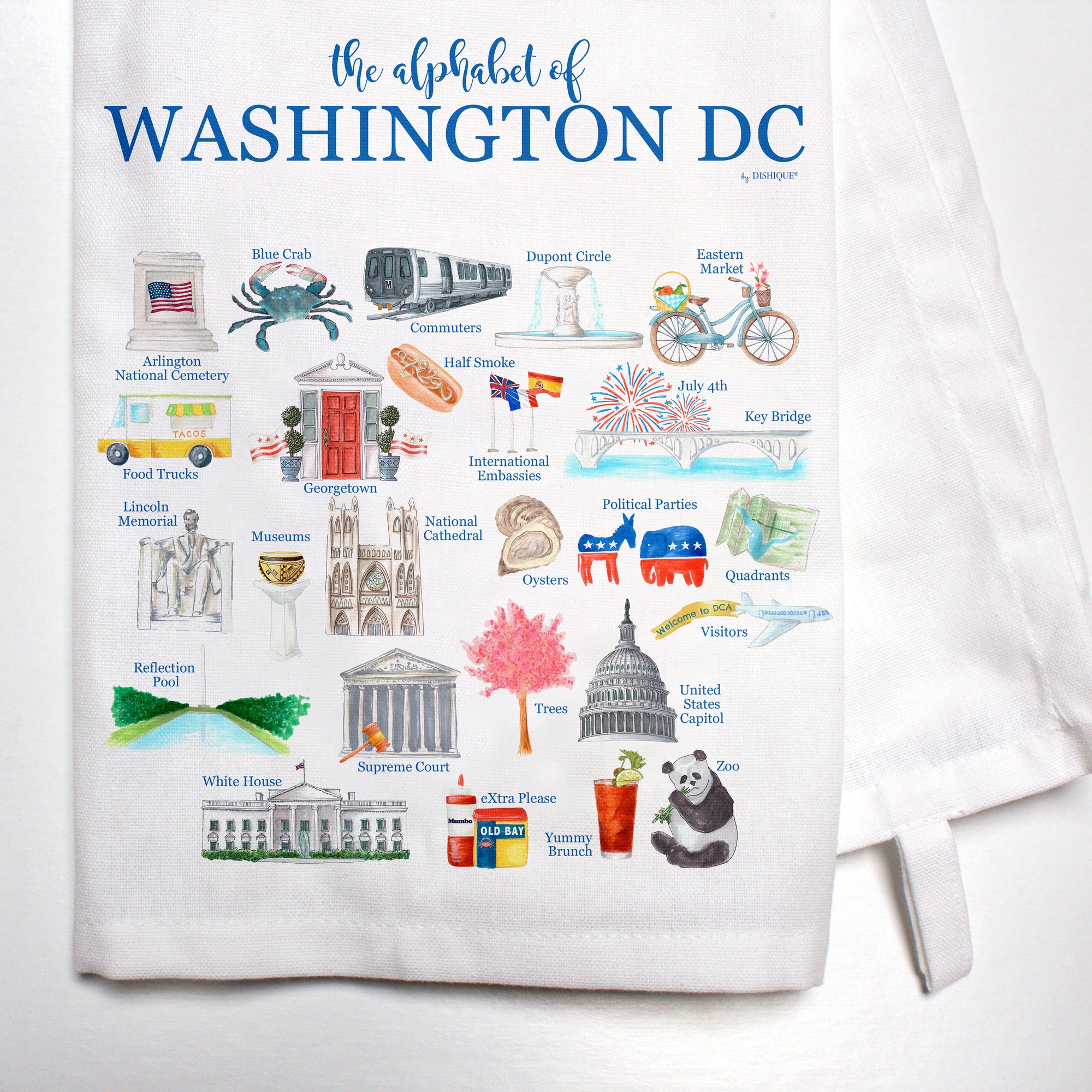 Washington DC Alphabet Bar Towel