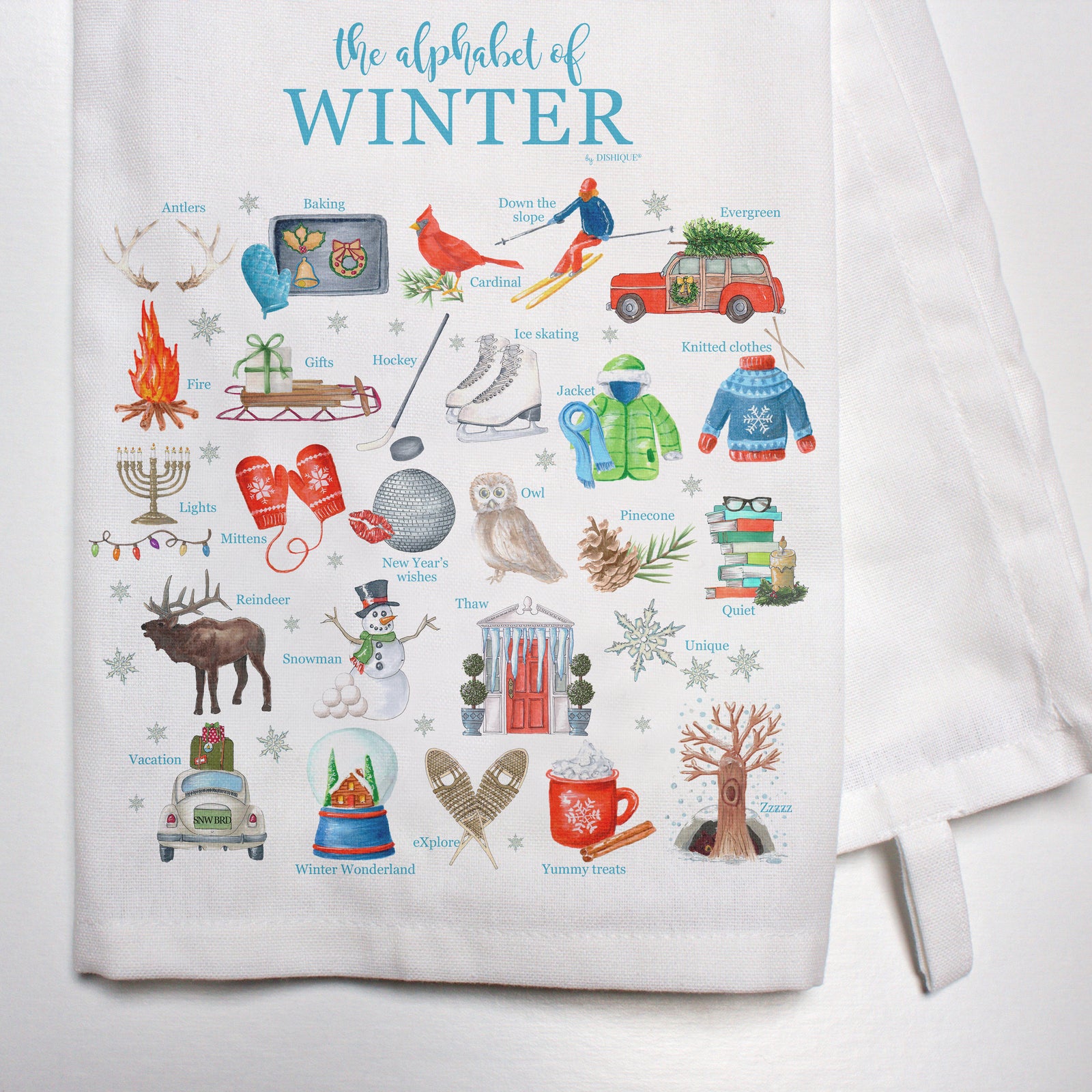 Winter Alphabet Bar Towel