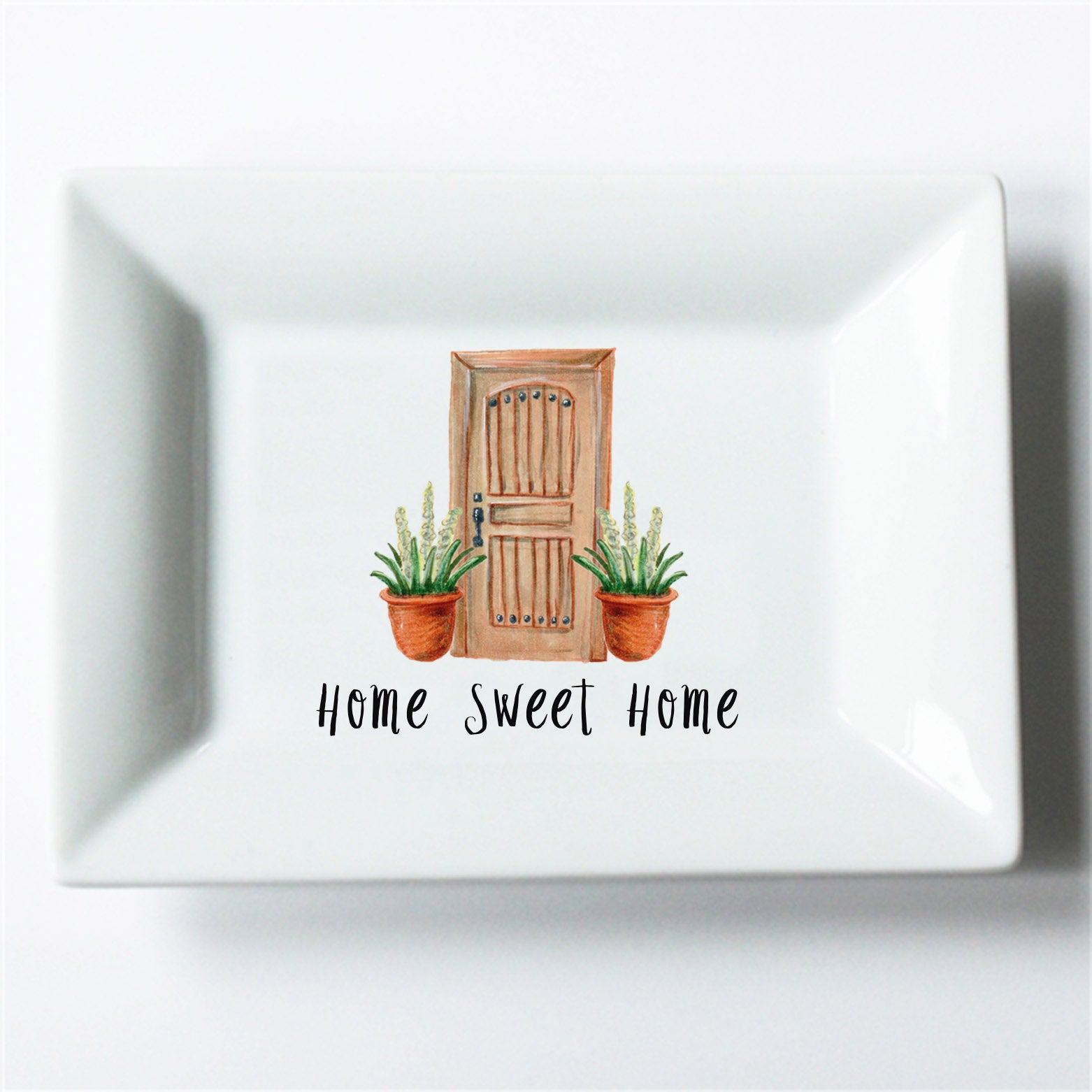 Home Sweet Home Wood Front Door Hospitality Dish