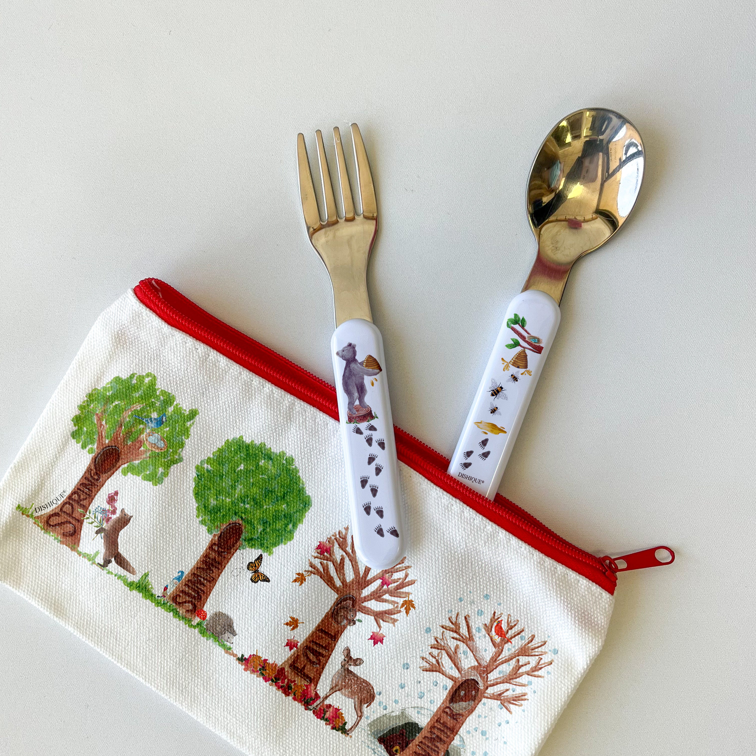 Woodland Theme - Kids Cutlery Fork and Spoon Set