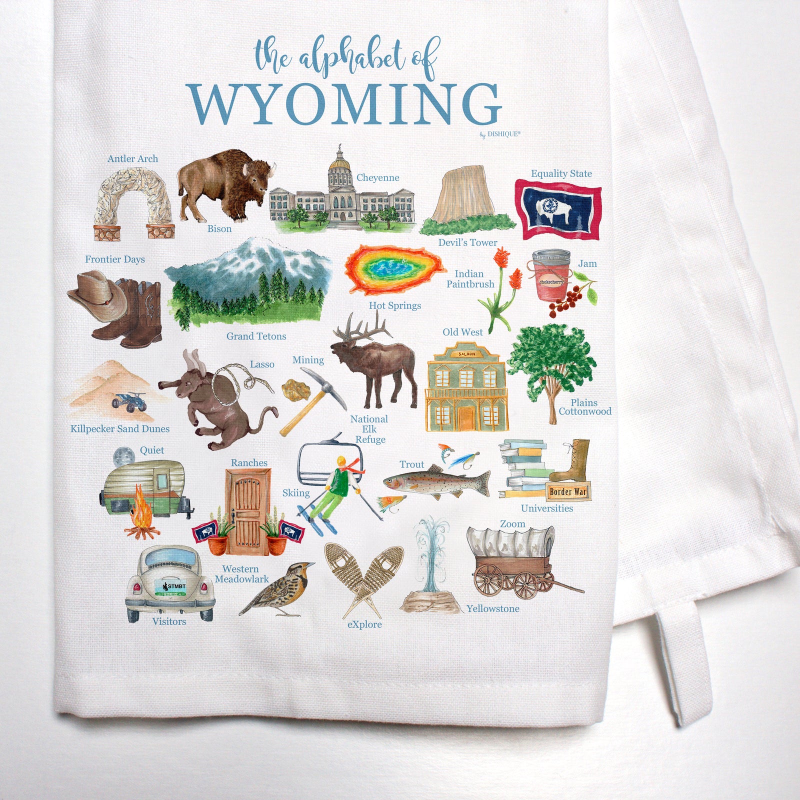 Wyoming Alphabet Bar Towel