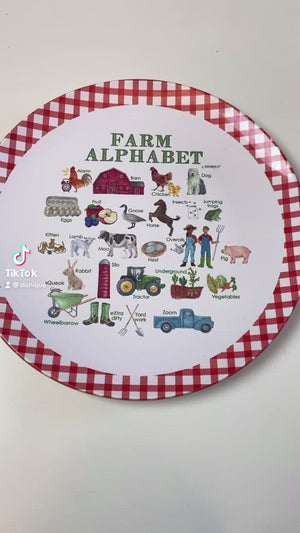 Farm Alphabet 10" Plastic Plate