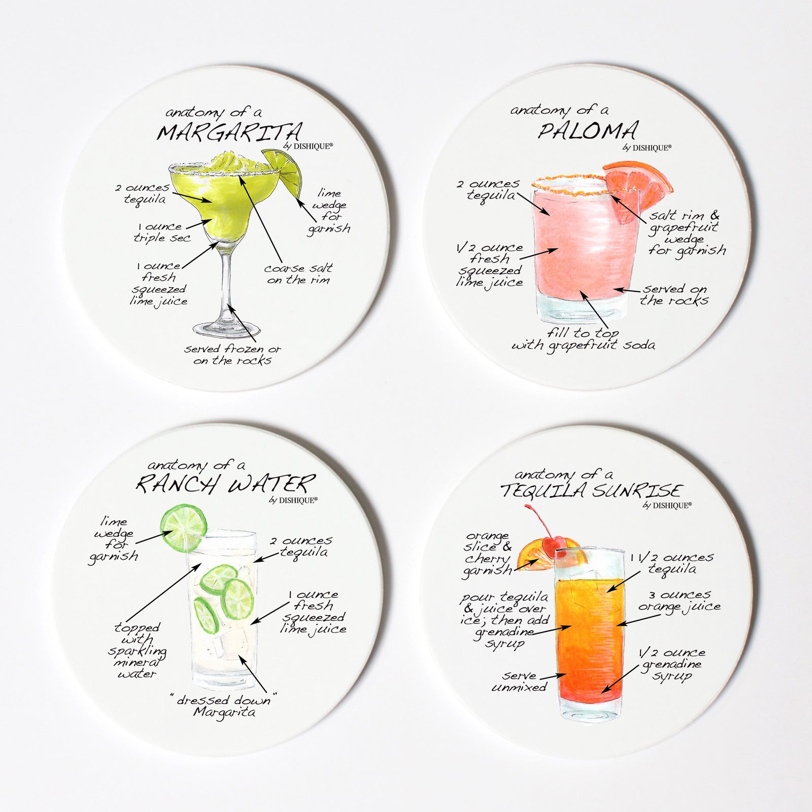 Tequila Anatomy Coaster Set