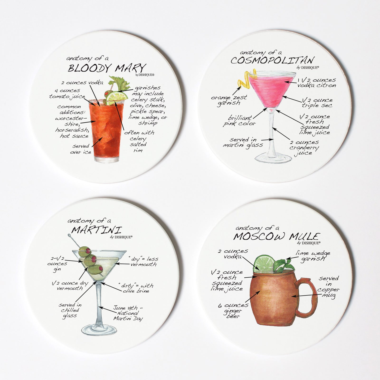 Vodka Anatomy Coaster Set