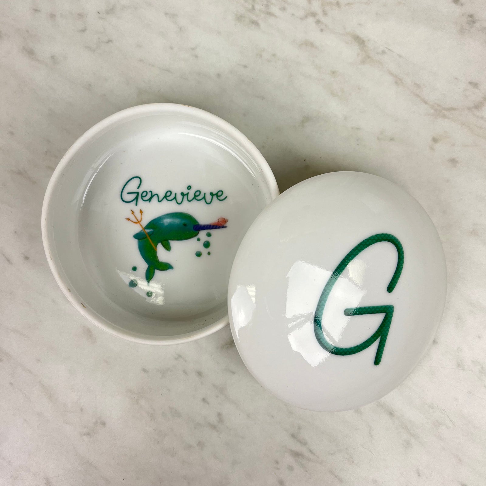 Custom Porcelain Jewelry Box - Mermaid Theme "Genevieve"